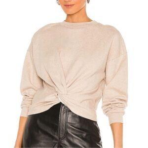 Frame Denim Twisted Crewneck Sweatshirt - Size L Beige